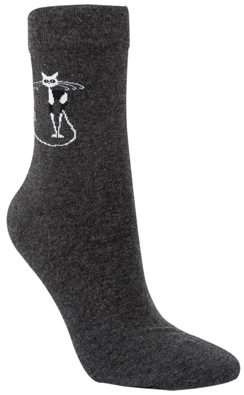 3 Paar Damen Baumwoll-Socken "Silver Cat" - Image 2