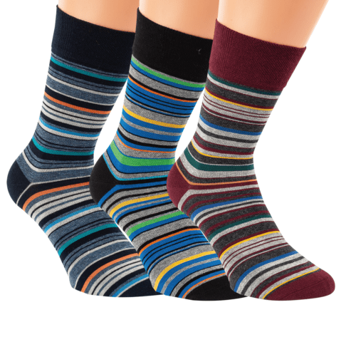 3 Paar Herren-Baumwoll-Socken "Ringel Design"